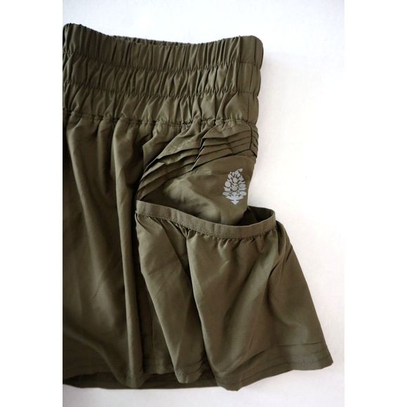 FP Movement OB1211408 Women's Sz S Olive Green Get Your Flirt On Shorts - Picture 4 of 6